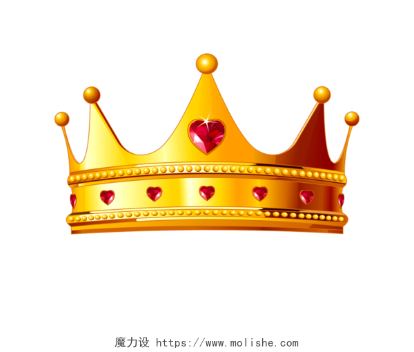  心形红宝石王冠